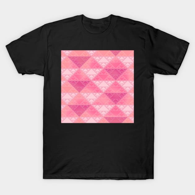 sierpinski triangles - rose T-Shirt by BrownWoodRobot